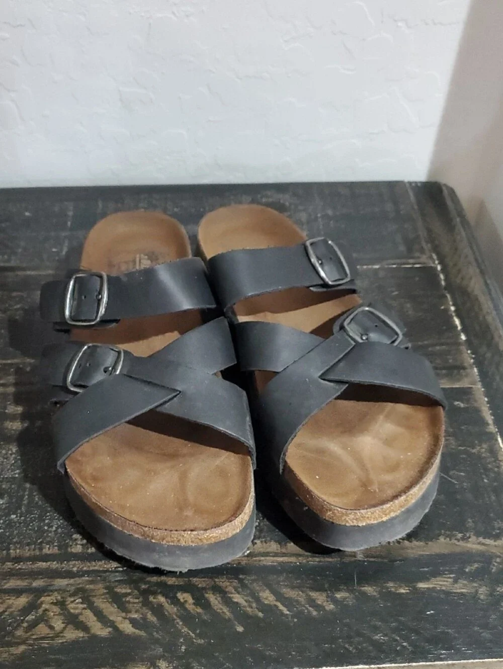Cliffs by WHITE MOUNTAIN Black Dual Buckle Slide Sandals Earthy Boho Timeless - Picture 2 of 12